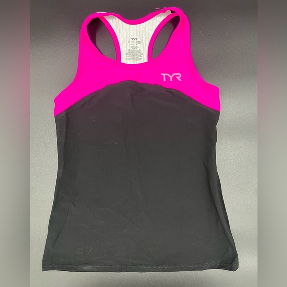 NWOT TYR Women's Carbon Triathlon Tank Pink Black Size Small - Picture 2 of 7